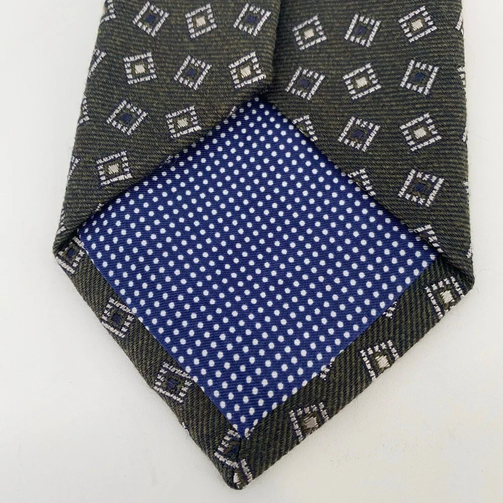 Eton Tie‎ Mens One Size Multi Patterned Wool Blend Luxury Necktie Italy Made NWT